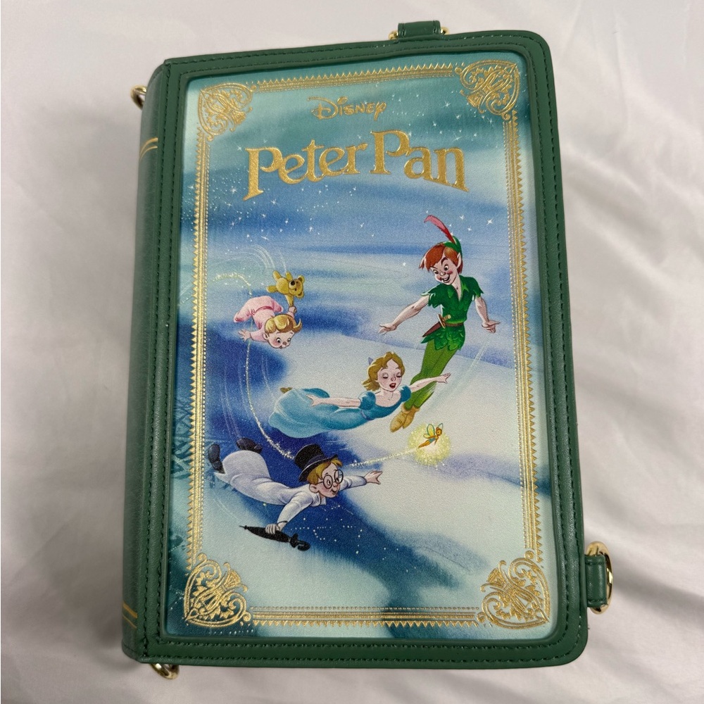 Disney Loungefly Peter Pan Storybook Crossbody Bag Tinker Bell Book Clutch
